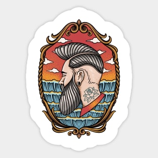 masculine barberman Sticker